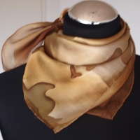 Sonderpreis Unikat Nickituch Satin auf Seide handgefärbt 55x55cm