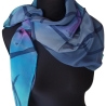 Seidentuch blau handbemalt Unikat hochwertige Crepe deChine Seide
