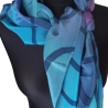 Seidentuch blau handbemalt Unikat hochwertige Crepe deChine Seide