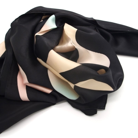 Seidentuch 90x90cm handbemalt Unikat Seide Crepe Satin 12.5