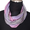 SCHLAUCHSCHAL LOOP SEIDENJERSEY 100% Seide Unikat rosa grau