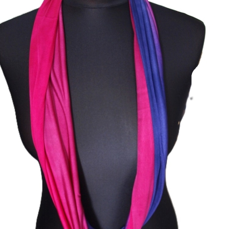 SCHLAUCHSCHAL LOOP SEIDENJERSEY 100% Seide Unikat pink