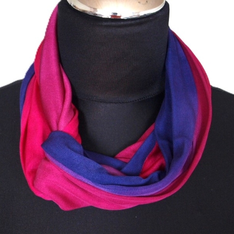 SCHLAUCHSCHAL LOOP SEIDENJERSEY 100% Seide Unikat pink
