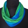 SCHLAUCHSCHAL LOOP SEIDENJERSEY 100% Seide Unikat grün-blau