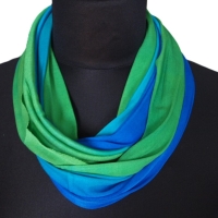 SCHLAUCHSCHAL LOOP SEIDENJERSEY 100% Seide Unikat blau-grün