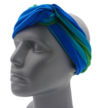 SCHLAUCHSCHAL LOOP SEIDENJERSEY 100% Seide Unikat grün-blau