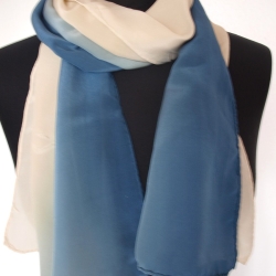 Schal Damen Seide Crepe de Chine 12 handbemalt Farbverlauf 40x150