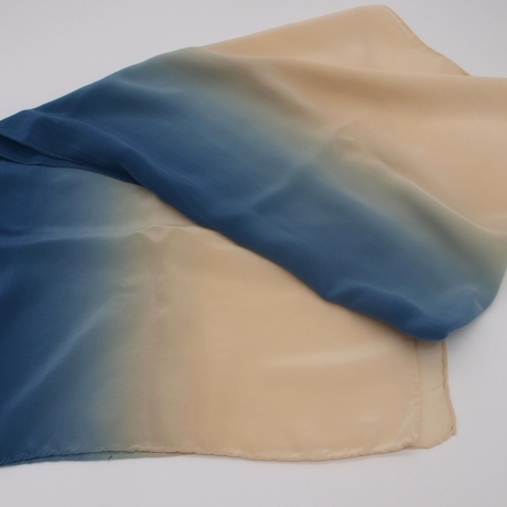 Schal Damen Seide Crepe de Chine 12 handbemalt Farbverlauf 40x150