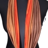 SCHLAUCHSCHAL LOOP SEIDENJERSEY 100% Seide Unikat braun-orange