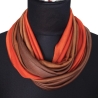 SCHLAUCHSCHAL LOOP SEIDENJERSEY 100% Seide Unikat braun-orange