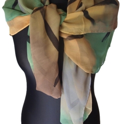 Seidentuch handbemalt Unikat Seide Crepe Georgette 110x110cm