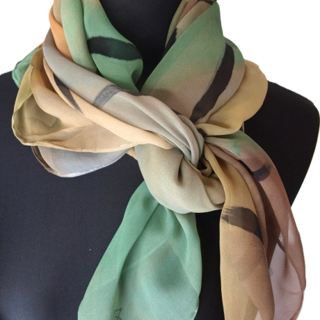 Seidentuch handbemalt Unikat Seide Crepe Georgette 110x110cm