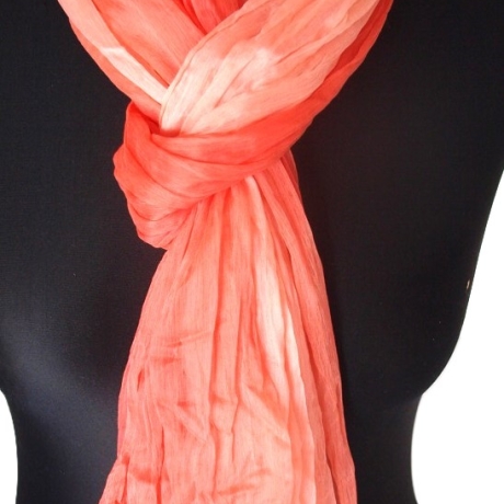 Plisseeschal Seide Chiffon handbemalt handplissiert 90x180cm