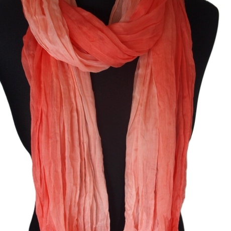 Plisseeschal Seide Chiffon handbemalt handplissiert 90x180cm