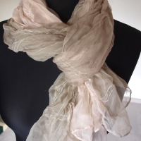 Plisseeschal Seide Chiffon handbemalt handplissiert 90x180cm