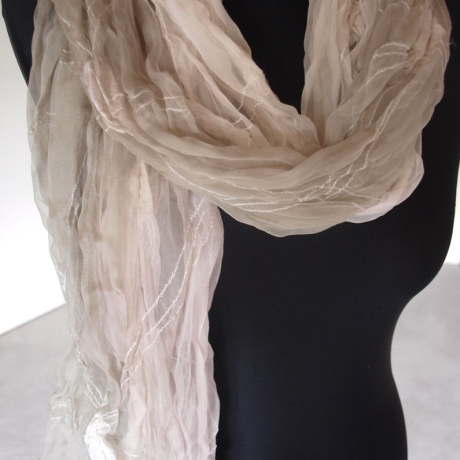Plisseeschal Seide Chiffon handbemalt handplissiert 90x180cm
