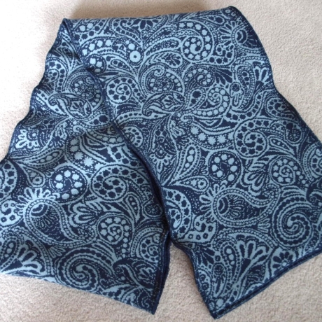 Loop Baumwolljaquard Loopschal Baumwollfleece blau gefüttert edel