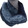 Loop Baumwolljaquard Loopschal Baumwollfleece blau gefüttert edel