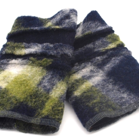 Armstulpen Pulswärmer Stulpen Unikat Musterwalk Walk blau