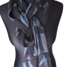 Seidenschal handbemalt Unikat Seide Crepe Georgette 55x220cm