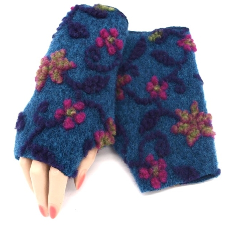 Armstulpen Pulswärmer Stulpen Daumenloch Musterwalk Walk beige