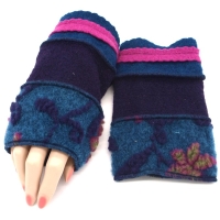 Armstulpen Pulswärmer Stulpen Unikat Musterwalk Walk blau