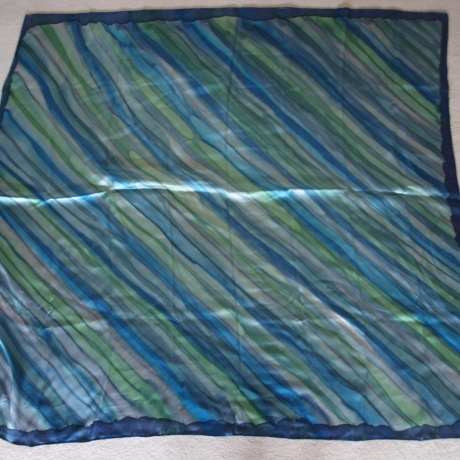 Seidentuch 110x110cm handbemalt Unikat Seide Crepe Satin 12.5