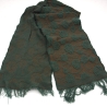 Schal Strickstoff oliv khaki Blumen hervorgehoben 140x22cm edel
