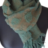 Schal Strickstoff oliv khaki Blumen hervorgehoben 140x22cm edel
