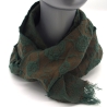 Schal Strickstoff oliv khaki Blumen hervorgehoben 140x22cm edel