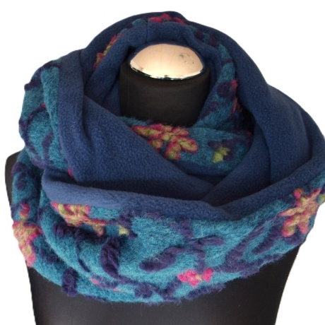 Loop Musterwalk Loopschal Winter warm Baumwolle gefüttert Unikat 