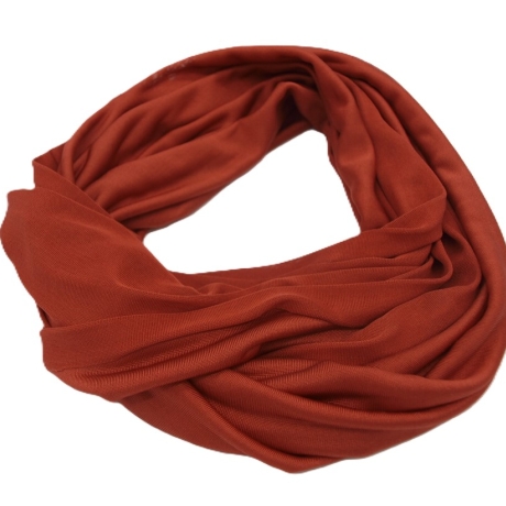 SCHLAUCHSCHAL LOOP SEIDENJERSEY 100% reine Seide rostbraun