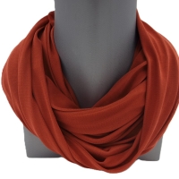 SCHLAUCHSCHAL LOOP SEIDENJERSEY 100% reine Seide rostbraun