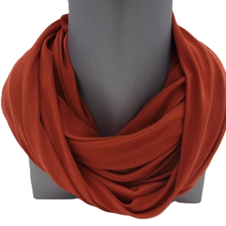 SCHLAUCHSCHAL LOOP SEIDENJERSEY 100% reine Seide rostbraun