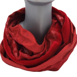 Loop Loopschal Schlauchschal rot 3 verschiedene Stoffe Unikat