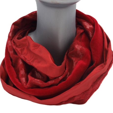 Loop Loopschal Schlauchschal rot 3 verschiedene Stoffe Unikat