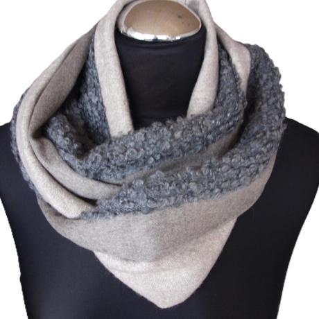 Loop Schlauchschal 3 versch.Stoffe Unikat Boucle Walk Cashmere