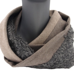 Loop Schlauchschal 3 versch.Stoffe Unikat Boucle Walk Cashmere