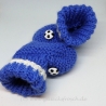 Babyschuhe, Babystiefel, gestrickt, blau, Fußball, 9 cm