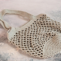 Häkeltasche Einkaufstasche in beige aus Baumwolle gehäkelt Häkeltasche Einkaufstasche in beige aus Baumwolle gehäkelt