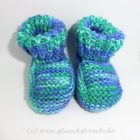 Babyschuhe, blau und grün, Fußlänge 9,5 cm