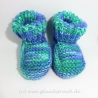 Babyschuhe, blau und grün, Fußlänge 9,5 cm