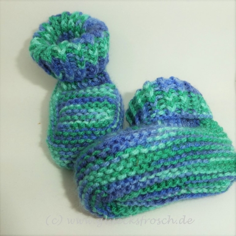 Babyschuhe, blau und grün, Fußlänge 9,5 cm