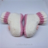 Babyschuhe, weiß mit rosa mit Teddybär, Fußlänge 9 cm