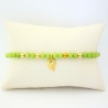 Jade Armband mit vergoldetem Blatt- Anhänger
