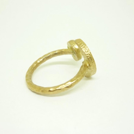 Chrysokoll-Halbmond-Ring, vergoldet, Geschenkidee