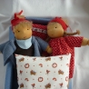 Puppenbett aus kleiner Obstkiste