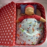 Kinderkoffer, Puppenkoffer, Puppenbett.  30 x 23 cm