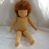 Stoffpuppe n. Art d. Waldorfpuppe, unbespielte Vitrinenpuppe