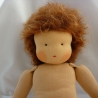 Stoffpuppe n. Art d. Waldorfpuppe, unbespielte Vitrinenpuppe
